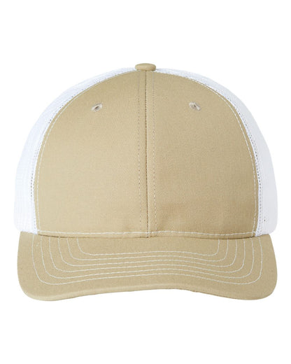 Classic Caps USA-Made Trucker Cap USA100 #color_Khaki/ White