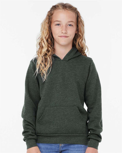 BELLA + CANVAS Youth Sponge Fleece Hoodie 3719Y #colormdl_Heather Forest