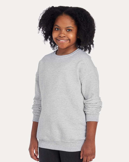 JERZEES Youth NuBlend® Crewneck Sweatshirt 562BR #colormdl_Ash
