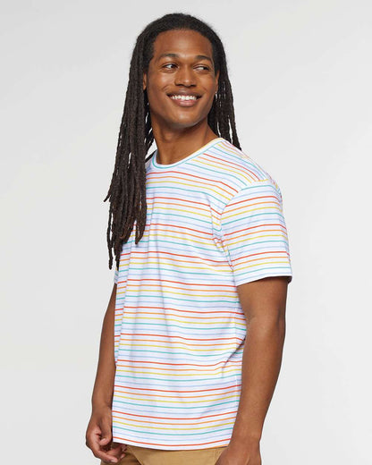 LAT Unisex Fine Jersey Tee 6901 #colormdl_Rainbow Stripe
