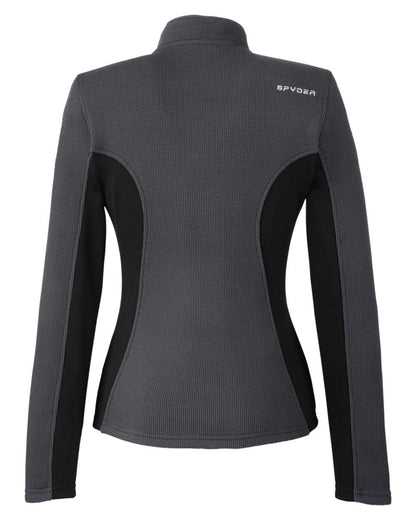 Spyder Women's Constant Full-Zip Sweater Fleece Jacket 187335 #color_Polar/ Black/ White