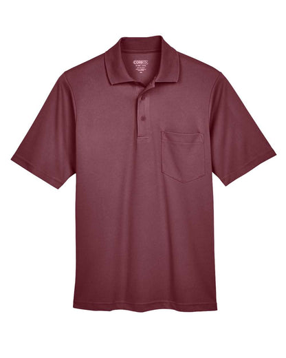 CORE365 Men's Origin Performance Piqué Polo with Pocket 88181P #color_Burgundy