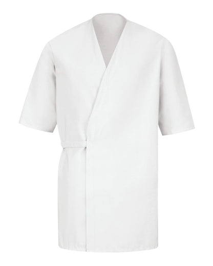 Red Kap Men's Collarless Poplin Butcher Wrap WP18 #color_White