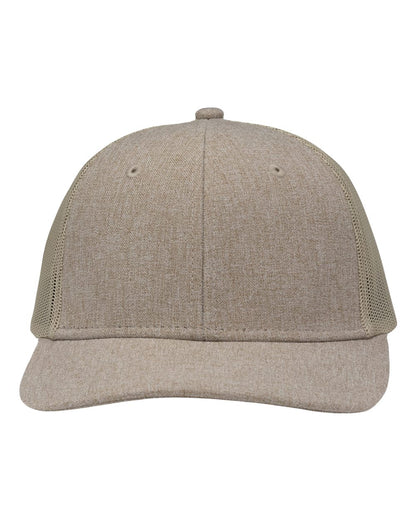 Sportsman Modern Six-Panel Trucker Fit Cap SP1650 #color_Khaki Heather/ Khaki