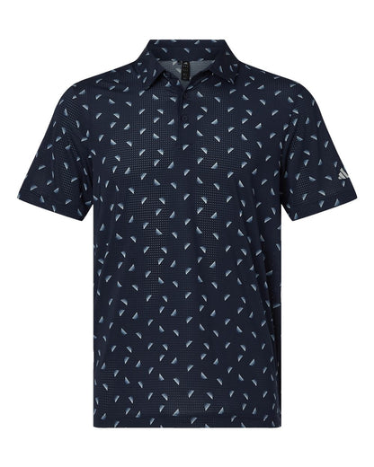 Adidas Men's Ultimate365 Mesh Print Polo A2012 #color_Collegiate Navy/ Wonder Silver