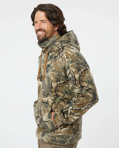 J. America Men's Gaiter Fleece Hooded Sweatshirt 8879 #colormdl_Outdoor Camo