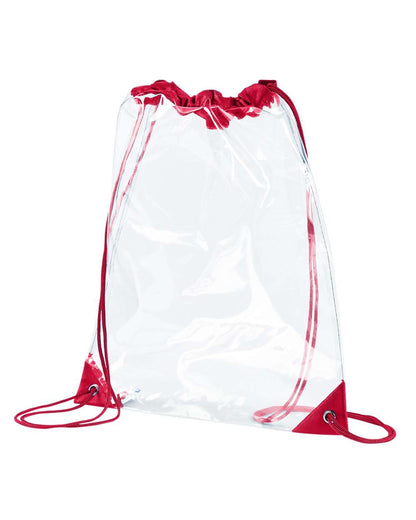 BAGedge PVC Clear Drawstring Bag BE253 #color_Red
