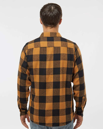 Burnside Yarn-Dyed Long Sleeve Flannel Shirt 8210 #colormdl_Tobacco/ Black Buffalo