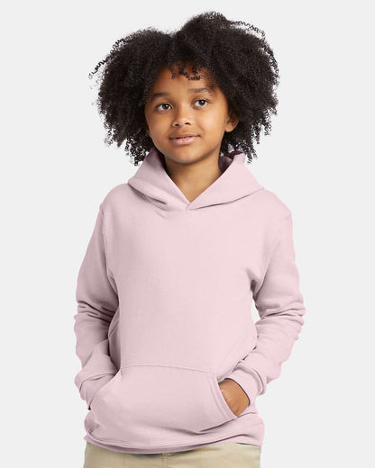 Hanes Youth EcoSmart® Hooded Sweatshirt P473 #colormdl_Pale Pink