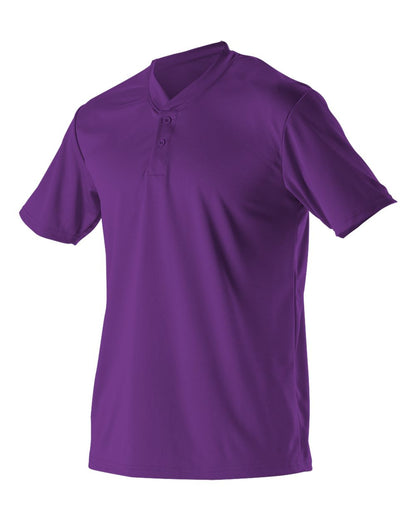 Alleson Athletic Youth Baseball Two Button Henley Jersey 522MMY #color_Purple