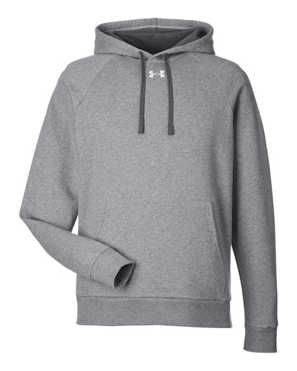 Under Armour Men's Rival Fleece Hooded Sweatshirt 1379757 #color_CS Grey Light Heather/ White