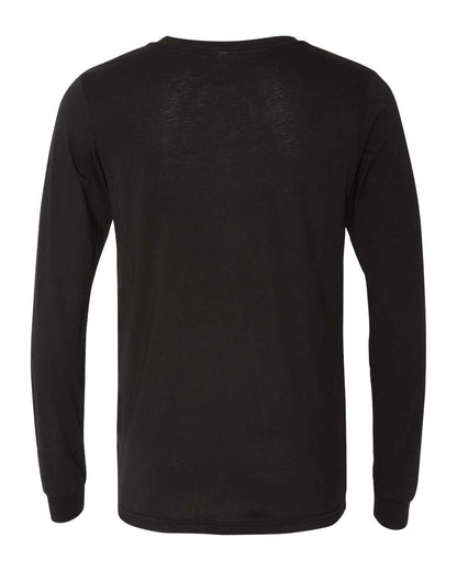 BELLA + CANVAS Unisex Triblend Long Sleeve Tee 3513 #color_Solid Black Triblend