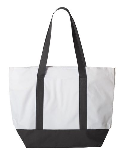 Liberty Bags Bay View Giant Zippered Tote 7006 #color_White/ Black