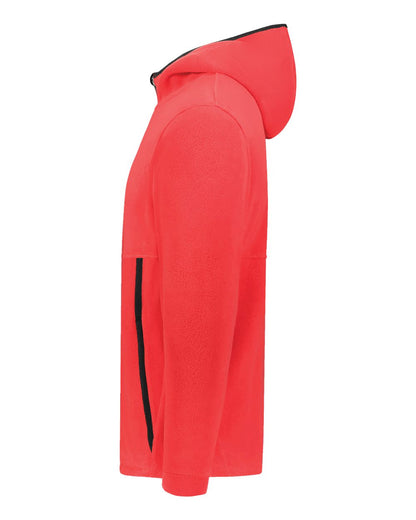 Augusta Sportswear Youth Eco Revive™ Polar Fleece Hooded Full-Zip Jacket 6859 #color_Scarlet