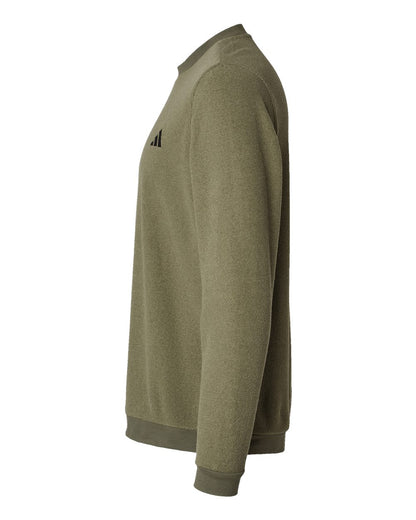 Adidas Men's Terry Loop Crewneck Sweatshirt A586 #color_Olive Strata
