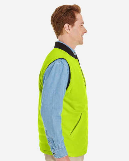 Harriton Unisex Dockside Interactive Reversible Freezer Vest M776 #colormdl_Black/ Safety Yellow