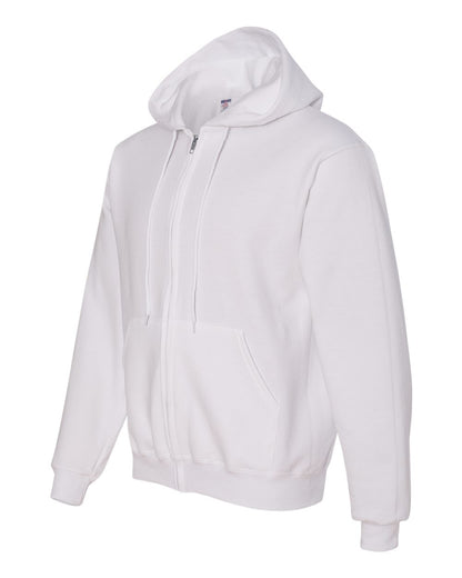 JERZEES Unisex Super Sweats NuBlend® Full-Zip Hooded Sweatshirt 4999MR #color_White
