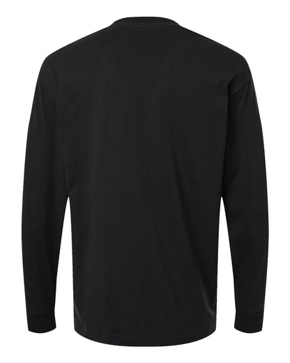 American Apparel Unisex Super Heavyweight Long Sleeve Pocket Tee 9410 #color_Black
