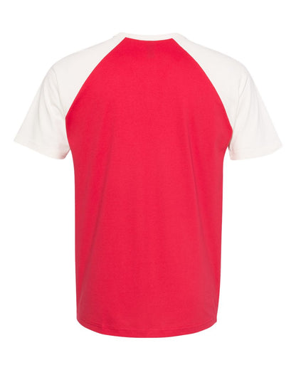 Next Level Cotton Raglan T-Shirt 3650 #color_Natural/ Red