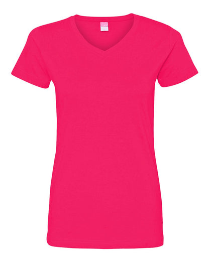 LAT Women's Fine Jersey V-Neck Tee 3507 #color_Hot Pink