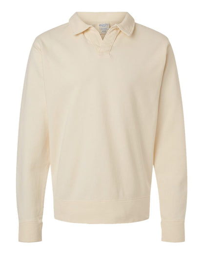 ComfortWash by Hanes Unisex Garment-Dyed Polo Collar Sweatshirt GDH490 #color_Parchment