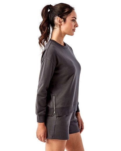 TriDri Women's Billie Side-Zip Crewneck Sweatshirt TD600 #colormdl_Charcoal