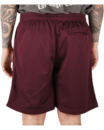 Shaka Wear Men's Mesh PE Gym Shorts SHMPS #colormdl_Burgundy