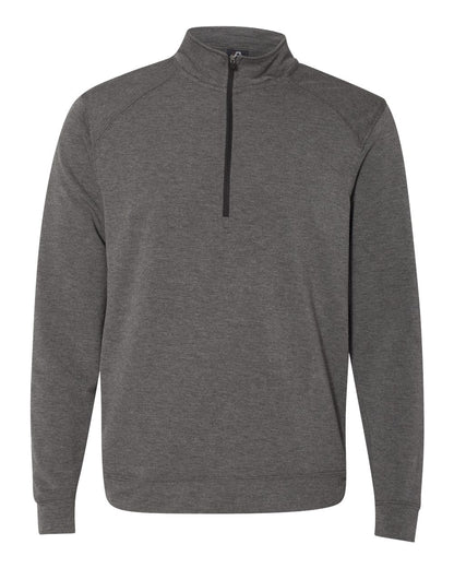 J. America Men's Omega Stretch Quarter-Zip Pullover 8434 #color_Charcoal Triblend