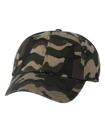Valucap Bio-Washed Classic Dad Hat VC300A #color_Green Camo