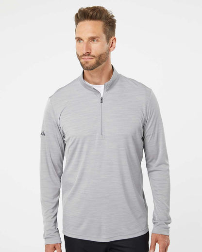 Adidas Men's Lightweight Mélange Quarter-Zip Pullover A475 #colormdl_Mid Grey Melange