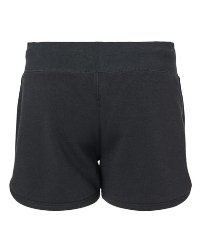 J. America Women's Fleece Shorts 8856 #color_Black Solid