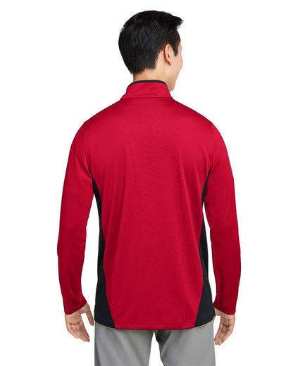 Harriton Men's Flash Snag Protection Plus IL Colorblock Quarter-Zip Pullover M786 #colormdl_Red/ Black