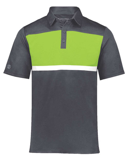 Holloway Men's Dry-Excel™ Prism Bold Polo 222576 #color_Carbon/ Lime