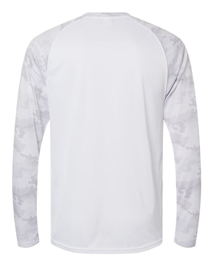 Paragon Unisex Cayman Performance Camo Colorblocked Long Sleeve T-Shirt 216 #color_White