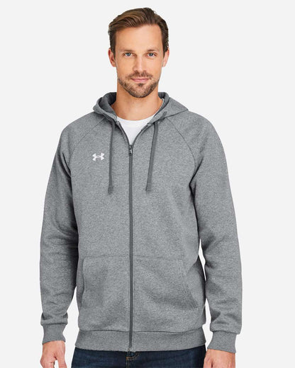 Under Armour Men's Rival Fleece Full-Zip 1379767 #colormdl_CS Grey Light Heather/ White