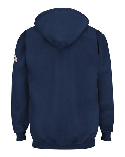 Bulwark Pullover Hooded Fleece Sweatshirt Quarter-Zip - Tall Sizes SEH8T #color_Navy