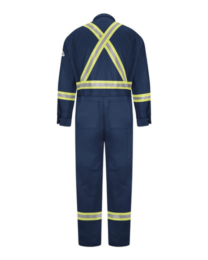 Bulwark Men's Premium Coverall with CSA Compliant Reflective Trim - EXCEL FR® ComforTouch®. CLBC #color_Navy