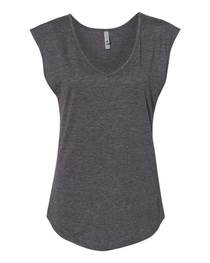 Next Level Women's Festival Sleeveless Deep V-Neck T-Shirt 5040 #color_Charcoal
