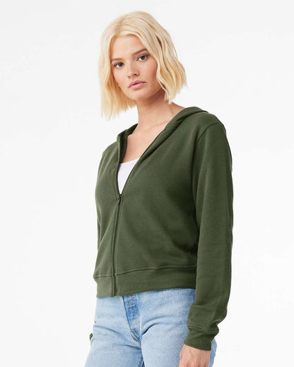 BELLA + CANVAS FWD Fashion Women's Sponge Fleece Full-Zip Hoodie 7539 #colormdl_Military Green