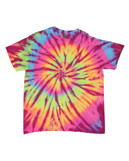 Dyenomite Neon Rush Tie-Dyed T-Shirt 200NR #color_Pomegranate