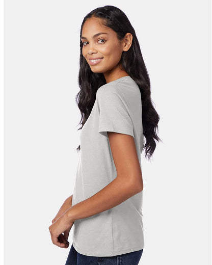 Hanes Women's Perfect-T V-Neck T-Shirt S04V #colormdl_Ash
