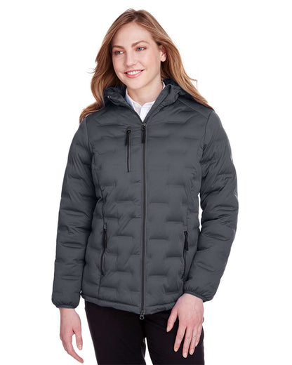 North End Women's Loft Puffer Jacket NE708W #colormdl_Carbon/ Black