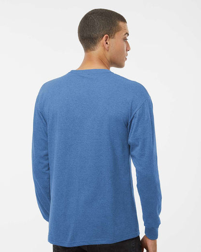 M&O Unisex Gold Soft Touch Long Sleeve T-Shirt 4820 #colormdl_Heather Royal