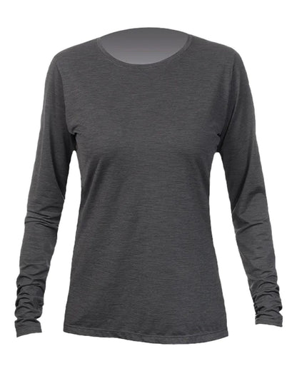 ANETIK Women's Breeze Tech Long Sleeve T-Shirt WSBRZL0 #color_Charcoal Heathered