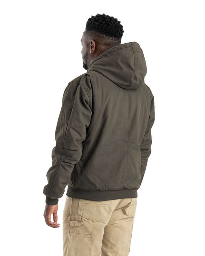 Berne Apparel Men's Tall Heartland Washed Cotton Duck Hooded Jacket HJ375T #colormdl_Olive Duck