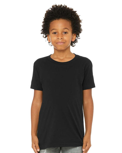 BELLA + CANVAS Youth CVC Jersey Tee 3001YCVC #colormdl_Solid Black Blend