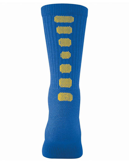 Augusta Sportswear Colorblocked Crew Socks 6091 #color_Royal/ Gold