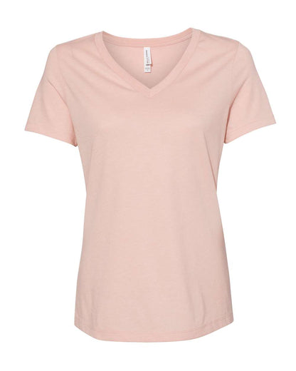 BELLA + CANVAS Women's Relaxed Heather CVC V-Neck Tee 6405CVC #color_Heather Peach