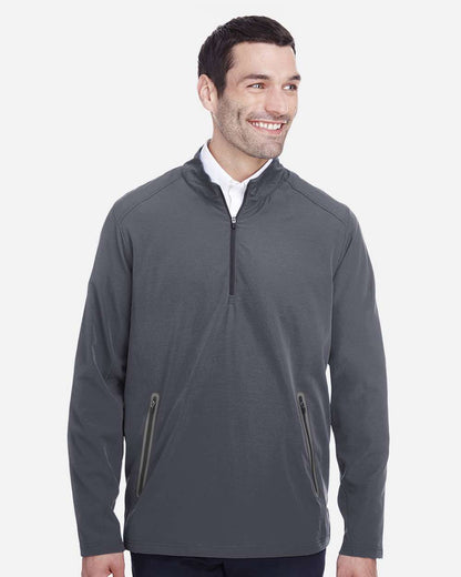 North End Men's Quest Stretch Quarter-Zip Pullover NE401 #colormdl_Carbon/ Black