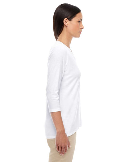 Devon & Jones Women's Perfect Fit™ Bracelet-Length V-Neck Top DP184W #colormdl_White